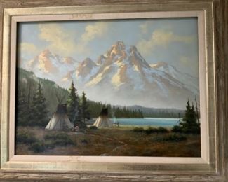 Heinie Hartwig “Native American Village” 18x24 - $3,500