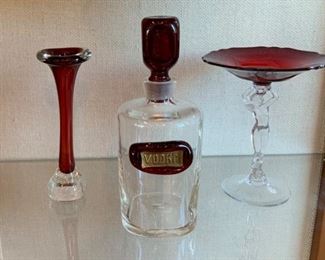 Mutant Vase -$65.  Vodka Bottle - $275.  Cambridge Nude Compote - $195.