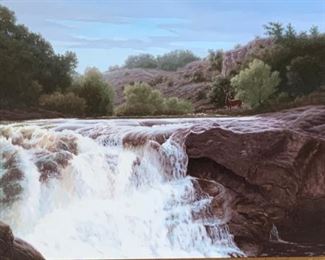 C W DYKES "SPRING CREEK FALLS" 18X24 - $2,600