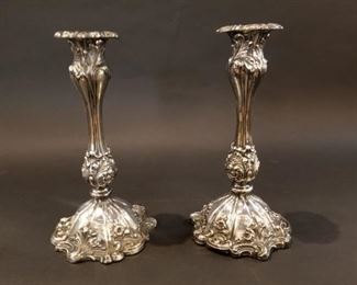 Thomas Bradbury & Son Sheffield Sterling Candlesticks  - $1,295