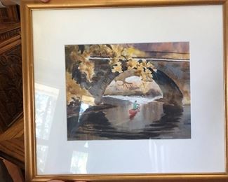 MARTIN AHEARN CHOTE BRIDGE 1918-2009 A.W.S AMERICAN WATERCOLOR SOCIETY