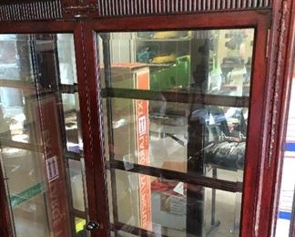 WOOD AND GLASS ANTIQUE BOOKCASE