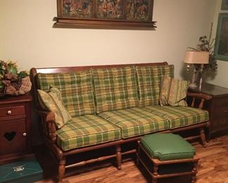 BU1080: Country Style Fabric and Maple Wood Sofa Local Pickup	 $125 

