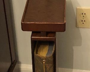 BU1086: Mid Century Scandinavian Wooden Telephone Stand Pull-Out Tray Directory Storage Local Pickup	 $95 
