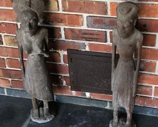BU1097 Mr and Mrs African Couple Carved Wooden Statues Local Pickup	 $20 
