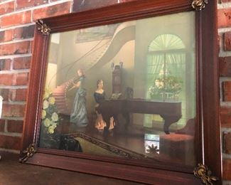 Print of CArlotta being jealous of her sister's musical skills