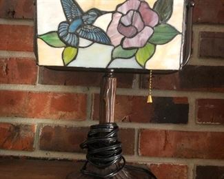 Stained glass lamp hummingbird sweet