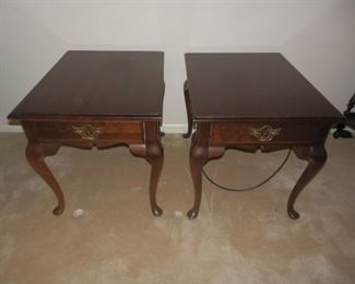 FRENCH DARK WOOD END TABLES