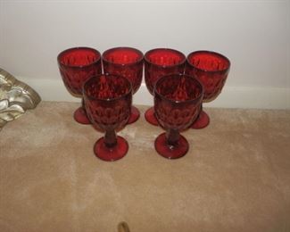 Set of Ruby Red Glasses