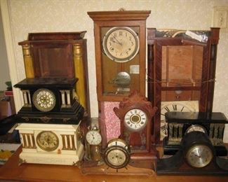Lots of clocks and clock parts