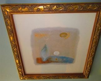 Embossed Print Signed "Sarah Nagg" $30