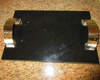 Cheese Tray With Silvered Handles $45