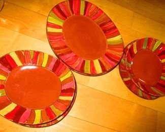 Group of Striped Table Wares $60