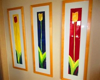 Tulip Prints In Maple Frame $110/each