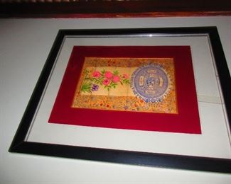 Framed Hand-painted Print From India $95