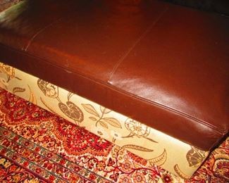 Storage Ottoman With Leather Top $325. *Rug Not For Sale