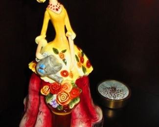 Porcelain Figure $25 English Enameled Paperweight $55