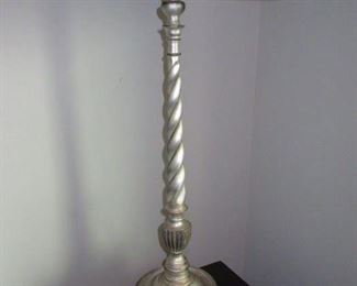 One Of A Pair Of Silvered Barley Twist Table Lamps $325/pair