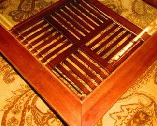 Glass And Wood Coffee Table $350 Paisley Rug $350