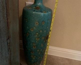 $110 ~ Unique turquoise pottery vase 