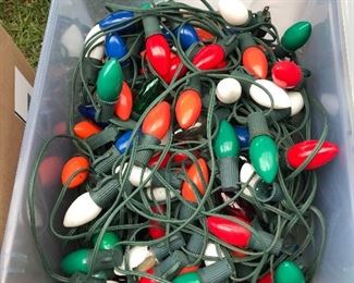 $5 - Bin of large holiday lights, as is