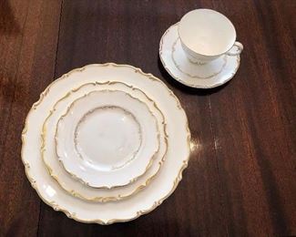 Royal Doulton Fine Bone China:  Richelieu (8 + place settings:  dinner plate, salad plate, bread plate, cup and saucer) additional plates also included.  ALSO included: Vegetable bowl, and platter:  NOW ONLY $250