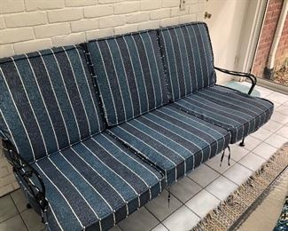 3-Cushion Black Woodard Patio Couch with cushions - In EXCELLENT condition - located in a covered patio. NOW ONLY $250 