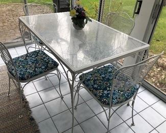 Woodard Iron Patio Table and 4 side Chairs - In Excellent Condition:  $250 