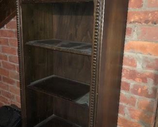 3-shelf bookcase - mahogany w beautiful dental detail - NOW ONLY $30