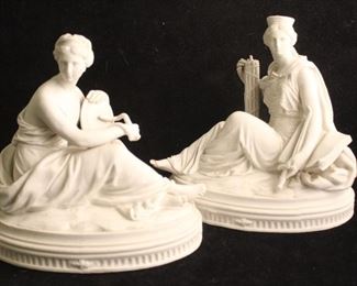 Antique French bisque porcelain figurines