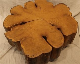 Large Live Edge Cedar Log Slab Coffee Table