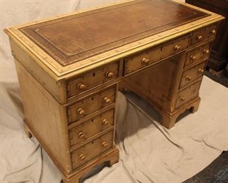 Late Georgian English Painted Pedestal Desk