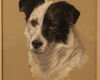 Vintage pastel dog portrait