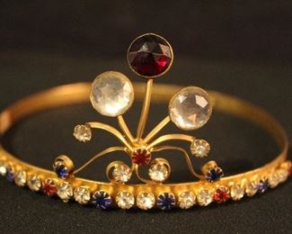 Antique Odd Fellows Rhinestone Tiaras