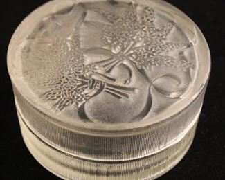 Early R. Lalique Veronique Glass Powder Box