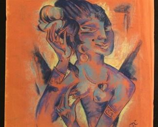 Oscar Treichel (1890-1975) German Expressionist Pastel