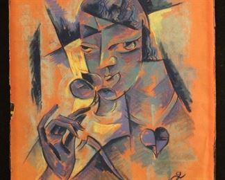 Oscar Treichel (1890-1975) German Expressionist Pastel
