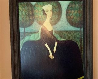 Sergey Smirnov.  "Catherine the Great" silk screen with texture on canvas.  32" x 40" unframed.  Signed and numbered.  Framed dimensions: 39.5 x 47.5.          PRICE: $1195 FIRM