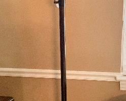 Deco style torchiere. 71" tall.  Shade is 16" diameter.  V very heavy.  There is also a matching table lamp.      PRICE: $150.