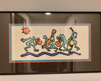 "Jazz in the Sun".  Framed.  Signed lower right.        PRICE: $75