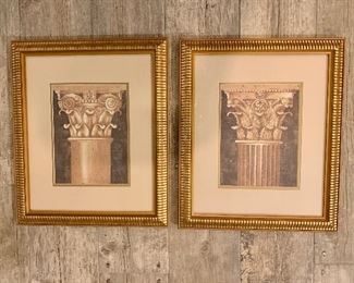 PRICE: $95 PAIR                                                                                 Pair matted & framed Jacques Lamy architectural prints.