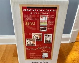 PRICE: $40 EACH.                                                                      Avalon 12" Cornice Kit - Create your own window treatments - New In Box.  Fits windows up to 50" wide. 2 Available.                          
