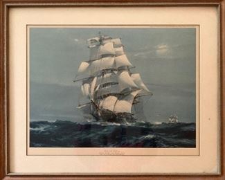 PRICE: $165                                                                                       Jack Spurling "Ariel & Taeping" matted, framed print.