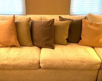 Restoration Hardware Linen Square Pillow Covers with down inserts.  20" x 20".  PRICE $20 each.  SIX (6) available.