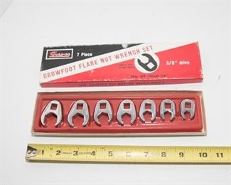 T48	Vintage Snap-On Crowfoot Flare Nut Wrench Set $94.95
