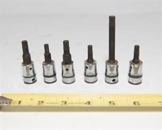 T57	Snap On Drive Socket Set FTSM8B, 6A, L, A, 8B, 6S6009                               $59.95