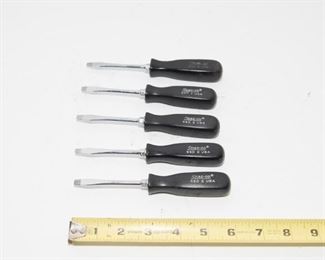 T65	Vintage Snap-On Black Handle Slotted Flat Head SSD2 Lot of 5                                 $49.95