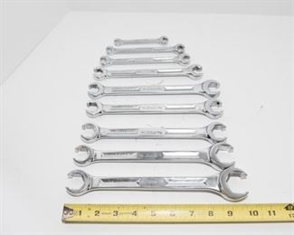 T90	Snap-On Double End Flare Nut Wrenches Lot of 9         7/8,3/4,3/4,3/8,1/4,1/2,5/16               $135.95