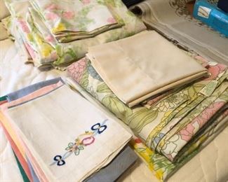 Vintage linens, blankets, quilts