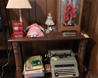 Vintage dolls, Remington and Royal typewriters